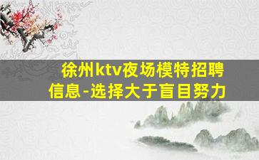徐州ktv夜场模特招聘信息-选择大于盲目努力